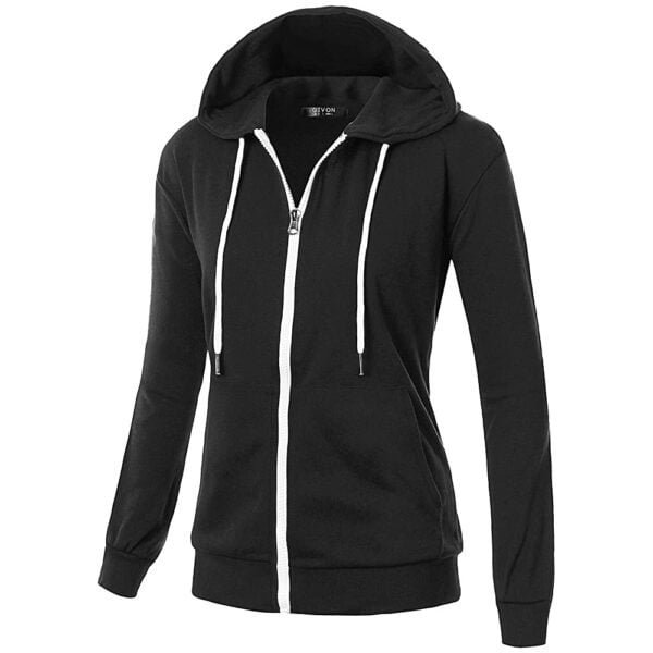 Women Comfortable Zip-up Custom Hoodie Kangaroo Pocket