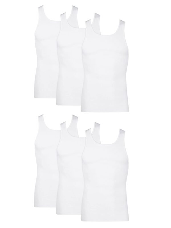 Men's 6-Pack Tagless Cotton Tank Undershirt