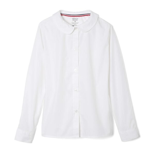 Girls Long Sleeve Woven Shirt with Collar (Standard & Plus)