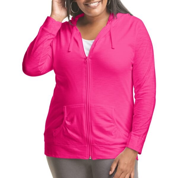 Women Lightweight Hoodie Full Zip Plus Size