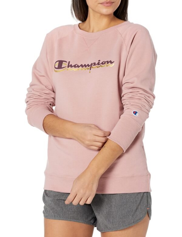 Women Crew, Classic Script Hoodie Pink