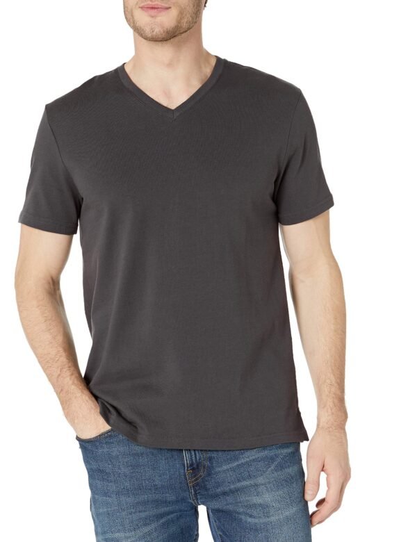 Men's Heavyweight Oversized Short-Sleeve V-Neck T-Shirt - Image 2